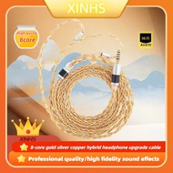 XINHS-13 IEM สายสัญญาณเสียงผสมสีเงินและทองแดง MMCX/0.78/Tfz/qdc สำหรับชุดหูฟัง Android Meda SE535