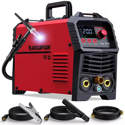 ARCCAPTAIN 200A TIG Welder, 110V/220V TIG/Stick 2 IN 1 Welding Machine | High Frequency DC TIG, 2T/4