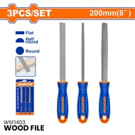 BUILDMATE Wadfow 3PCS 8" Inch Wood File Set Round / Flat / Half-Round Woodworking Filing Tool - WHT