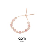 APM bracelet Monaco brand สีชมพูแม่ สร้อยข้อมือสาวปรับแฟชั่นรักมือเครื่องประดับของขวัญวันเกิด บรรจุภ