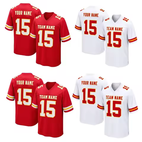 Kansas City Football Jersey, Hybrid Mesh V-Neck Shirt, Custom Name Number Gift, Short Sleeve Summer 
