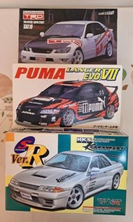 Fujimi 1/24 TRD Altezza SXE10，Lancer EVO.VII Puma(已售)，Skyline GT-R Kansai 砌模型