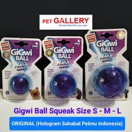 Gigwi Dog Ball Toys Squeaker Transparent Blue Purple Size SML/Dog Ball Toys
