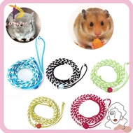 DIACHASG Pet Hamster Leash, Adjustable 1.4m Pet Cage Leash, Comfortable Nylon Walking Leash Rat Mous