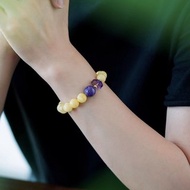 俄料天然蜜蠟手串10mm滿蜜白花蜜蠟圓珠手鏈串珠原礦無優化含證書