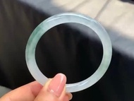 冰種翡翠天然翡翠玉鐲 A玉手鐲 玉鈪 • 冰種飄花翡翠圓鐲