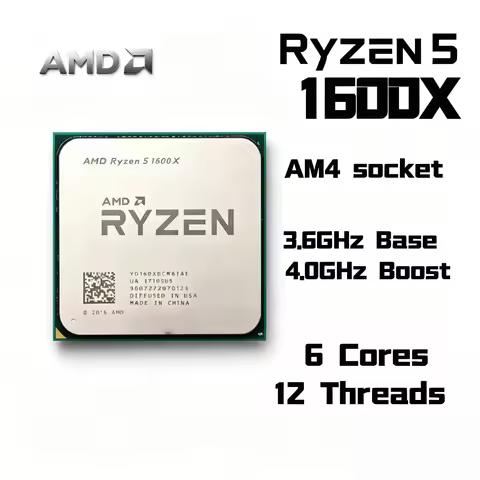 AMD Ryzen 5 1600X 3.6GHz Six Core Twelve Thread CPU 95W L3 16M Socket AM4 R5 1600X Desktop Gaming Pr