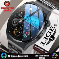 LIGE Smart Watch Men AMOLED 390*390 HD Screen Heart Rate Bluetooth Call IP68 Waterproof SmartWatch For Android and Ios