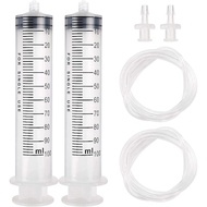 DEPEPE 2pcs 100ml Large Plastic Syringe with 2pcs 47in Handy Plastic Tubing and Luer Connections for