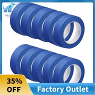 10 Rolls Blue Painters Tape Wall Safe Paint Tape 1.2 Inch X 55 Yards for Wall Painting Decoration Su