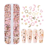 NICE Pink Moon Star Heart Nail Art Glitter Sequins Flower Paillettes for Beauty Makeup Face Body Nai