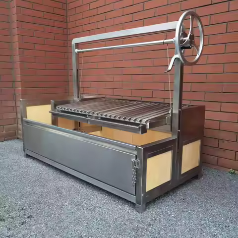 53" New Design Wood Charcoal Stainless Steel Firebricks Asado Parrilla Santa Maria/ Argentina Grill 