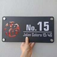 Double Layer Modern House Number &amp; Address Sign Plate Board Sheet Plaque Tablet Acrylic Metal Stainless Steel