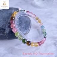 Baceda Natural Crystals of HQ Adorable Candy Tourmaline Bracelet attract love and resolve issue with