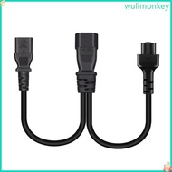 WU IEC320 C14 to IEC320 C5+IEC320 C13 AC-Power Adapter Cable 3 Terminals Male to Female Power Connec