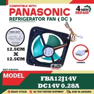 (12.5CM ) FBA12J14V COMPATIBLE WITH PANASONIC DC14V  0.28A REFRIGERATOR FAN 4 WIRES