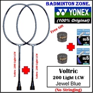 Yonex Voltric 200 + 200 (Light LCW Jewel Blue) (5U) + Free Gift Badminton Racket