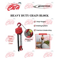 0.5T - 5T ARMSTRONG MANUAL HEAVY DUTY CHAIN BLOCK LIFTING HOIST LIFT HOISTING CRANE SAFETY LEVEL LEV