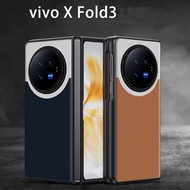 X Fold3 Casing Case for Vivo X Fold3 Pro Light luxury Curved Stitching Leather Pattern Shockproof Hard Mobile Phone Case Cover