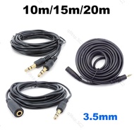 10m 20m 3.5mm 3pole Audio Male to male Female Jack Plug Stereo Aux Extension connector Cable Cord  S