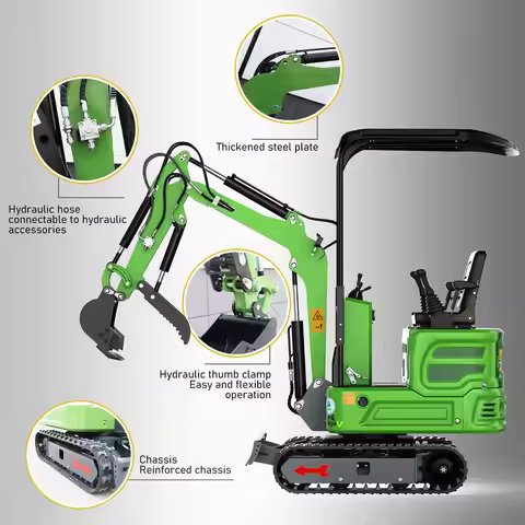 90% Pre-Assembled ATTACHXPRO Mini Excavator,1.2Ton B&S 13.5HP Gas Powered Compact Digger With Pilot 