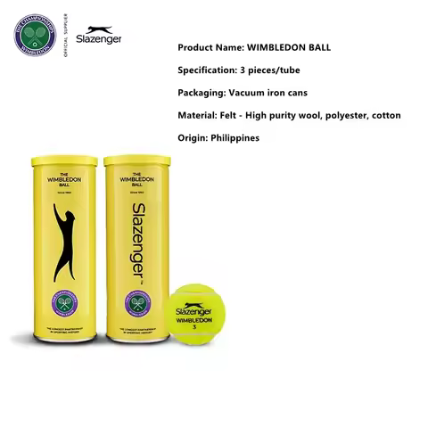 Slazenger Canned Tennis Cups Competition Tennis Wimbledon Professional Balls 3 Pcs Schlesinger 3 Pcs