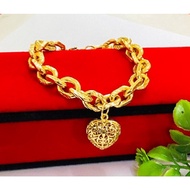 Jg GOLD KOREA/BANGKOK HIGH QUALITY SADUR 24K 916 SAUH LOVE BRACELET WIDTH 1.8CM