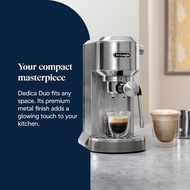 De'Longhi Dedica Duo EC890.M Portafilter Machine, Espresso & Cold Brew, 15 Bar, Espresso Machine wit