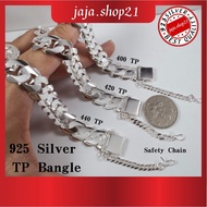 READY STOCK | Original 925 Silver Bracelet TP Bangle For Men | Gelang Tangan Lelaki Bangle Tambah Rantai Kecil Perak 925