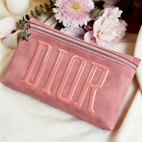 Dior Dior’s Bag Luxury Pink Makeup Organizer Pouch Large Capacity With Star Metal Zipper Charm Porta