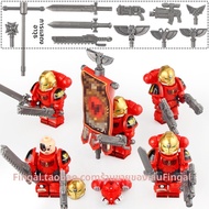 Warhammer 40K ทีมผู้พิทักษ์ Raven Guard ที่เข้ากับรถถัง LEGO Minifigures