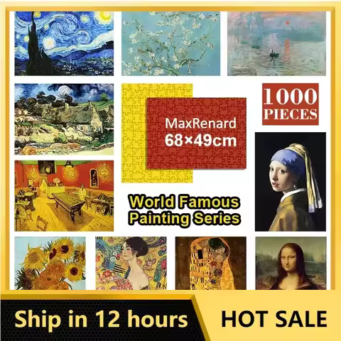 MaxRenard 50*70cm Jigsaw Puzzles 1000 Pieces Paper Assembling Painting Da Vinci Mona Lisa Art Puzzle