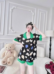 Đồ Bộ Ngủ Lụa Nhât - Đũi Xốp Mặc Nhà Bộ Ngủ Nữ Pijama Tay Ngắn Quần Đùi Chất Liệu Đũi Xốp Bigsize 50