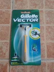 Gillette Vector ยิลเลตต์ เวคเตอร์ ด้ามมีดโกนพร้อมใบมีด &amp; ใบมีดโกนแพค