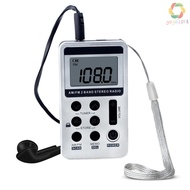 HanRongDa HRD-103 AM FM Digital Radio 2 Band Stereo Receiver Portable Pocket Radio w/ Headphones LCD Screen Rechargeable