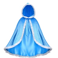 ZZOOI 2021 Winter Girls Elsa Cloak Girls Plus Velvet Cloak Cape Girl Princess Blue Clothes Kids Chil