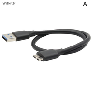Witkitty USB 3.0 Type A ถึง USB3.0 Micro B MALE ADAPTER CABLE Data SYNC CABLE CABLE สำหรับ External Hard Disk HDD Hard Drive CABLE