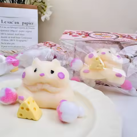 New Slow-Rising Squishy Hamster Kawaii Mochi Texture Hamster Squishy Handmade Fuzzy Taba Squishy