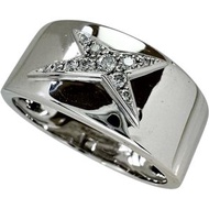 二手 MAUBOUSSIN Etoile 鑽石戒指，24 號，18K 白金，8.6 克，男女皆宜