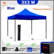 Khemah Niaga 10x10 Roof Night Market Canopy Heavy Duty Folding Full Set with Thickening Black Frame and Side Wall Kanopi Parking Kereta