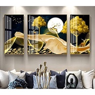 Tranh gỗ TRÁNG GƯƠNG tài lộc,TRANH 3 BỨC TREO PHÒNG KHÁCH, TRANH MICA CAO CẤP PVP-DC301-018