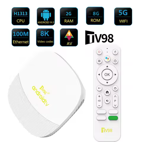 TV98 ATV Max Android 14 TV Box Allwinner H313 2GB 8GB Wifi 6 BT 8K 4K AV1 Full HD Smart Media Player