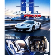 DARKHY & FUELME Tyrannosaurus Rex Fumei TOC 1/64 Ferrari Ferrari 488 pista White Blue Rare Color Mat