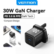 Vention 30W GaN Charger PD Fast USB Type C Charger USB C PD3.0 QC3.0 Quick Charging For Phone 16 15 