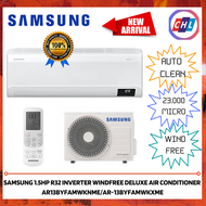 SAMSUNG (READY STOCK) 1.5HP R32 INVERTER WINDFREE DELUXE AIR CONDITIONER  AR13BYFAMWKNME/AR-13BYFAMW