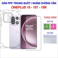 PPF stickers for Oneplus 15, oneplus 15T, oneplus 15R with full back, screen