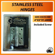 GENOVA GDH-4'' Stainless Steel Door Hinge / Heavy Duty Door Hinge Ensel Pintu Kayu ( 3PCS/SET ) Armor