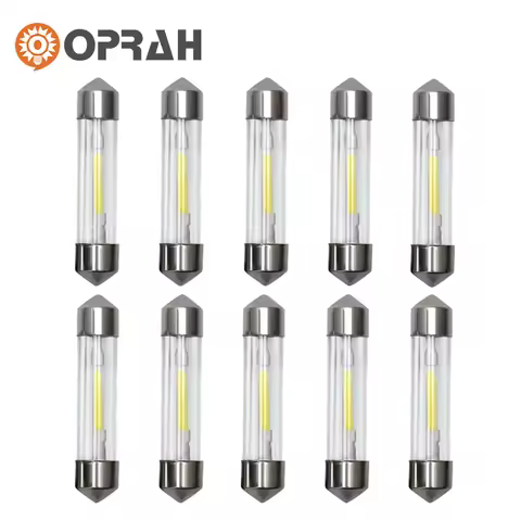 10X Glass Shell COB Filament C5W C10W Festoon 31 36 39 41MM Door Trunk Led For Car License Plate Lig