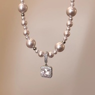 Gray Pearl Necklace for Women, Autumn and Winter Sweater Chain, Long Style, Light Luxury, High-End F