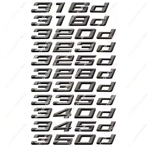 3D Letters Gunmetal Gray Car Sticker 318d 320d 323d 325d 328d 340d 345d ABS Rear Trunk Emblem For 3 